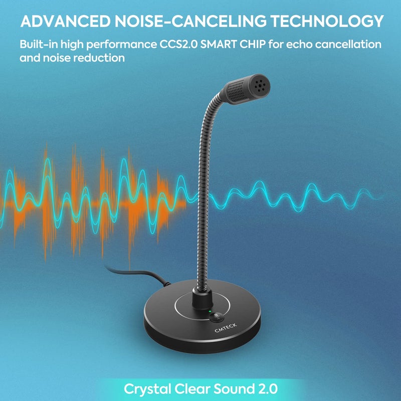 CMTECK USB Computer Microphone G009, Noise-Cancelling Recording Desktop Mic for PC/Laptop for Online Chatting, Home Studio, Podcasting, Gaming, Skype, YouTube with Mute Function(Windows/Mac) - Image 5